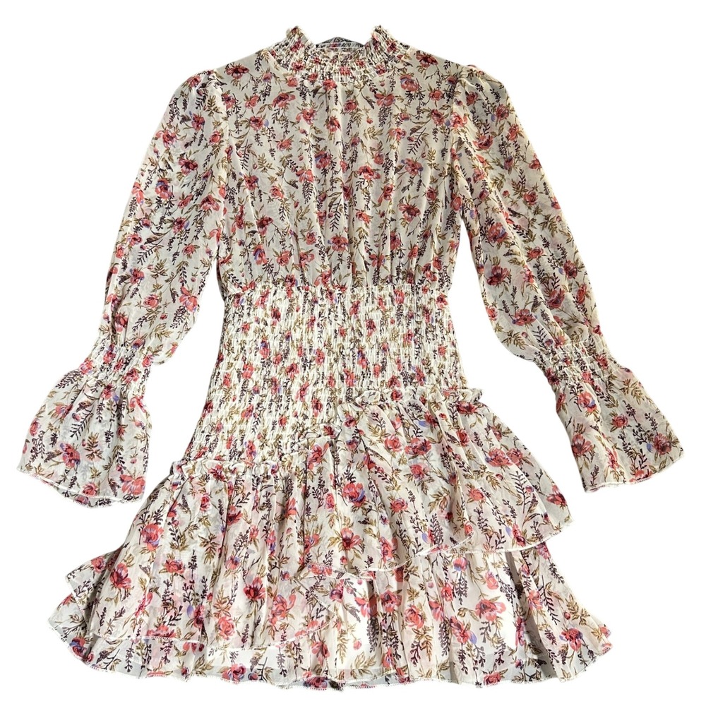 Unique Princess Polly Ruffles Romantic Ethereal Peasant Sleeve Floral Size 2